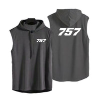 Thumbnail for 757 Flat Text Designed Hooded Tank Tops