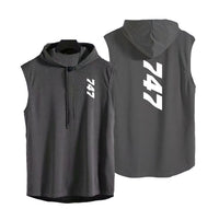 Thumbnail for Boeing 747 Text Designed Hooded Tank Tops