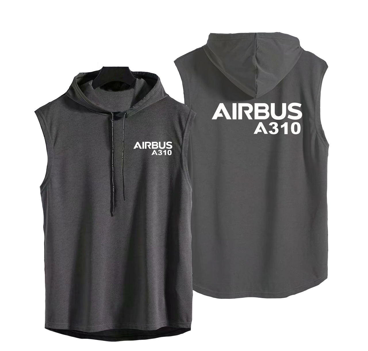 Airbus A310 & Text Designed Hooded Tank Tops