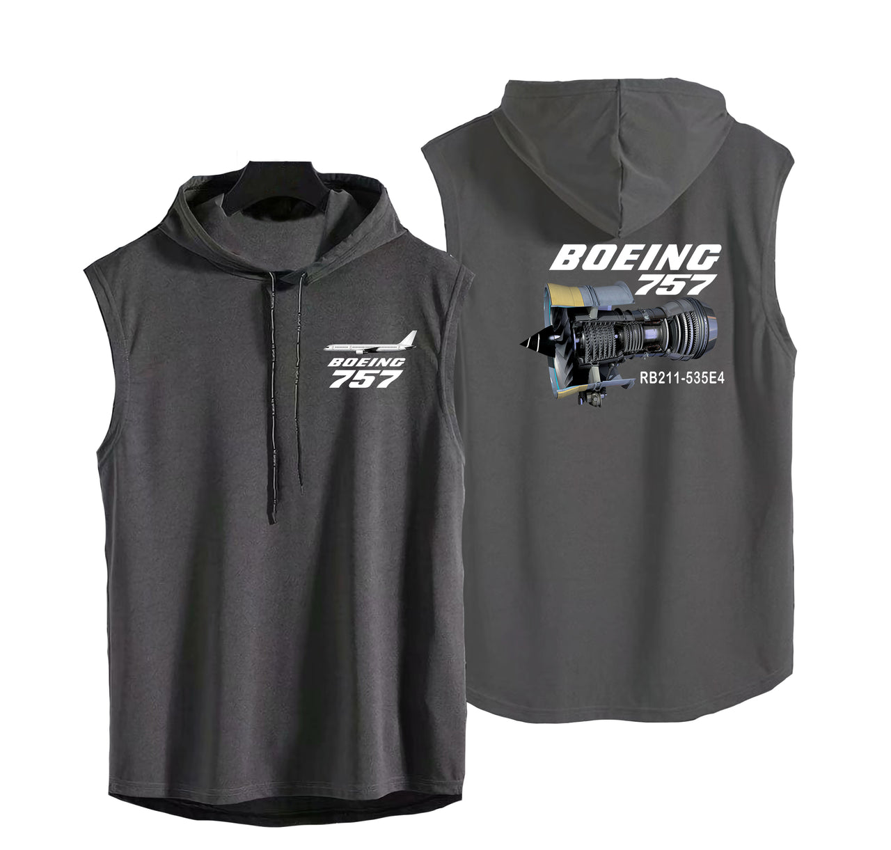 Boeing 757 & Rolls Royce Engine (RB211) Designed Hooded Tank Tops