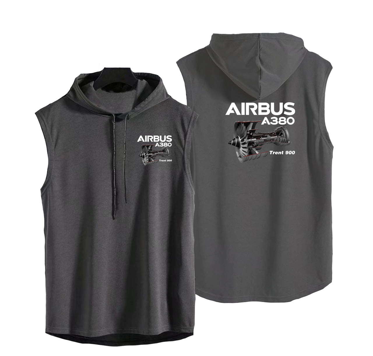 Airbus A380 & Trent 900 Engine Designed Hooded Tank Tops