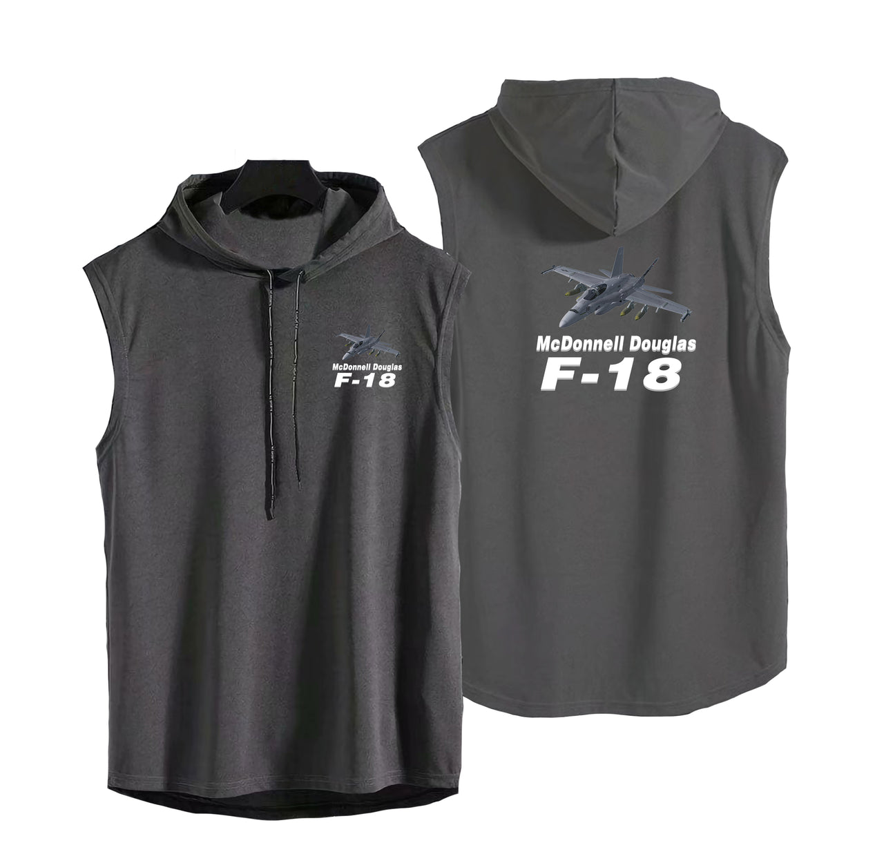 The McDonnell Douglas F18 Designed Hooded Tank Tops