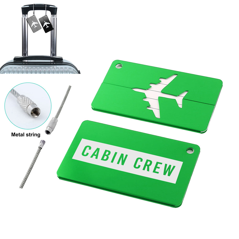 Cabin Crew Text Designed Aluminum Luggage Tags