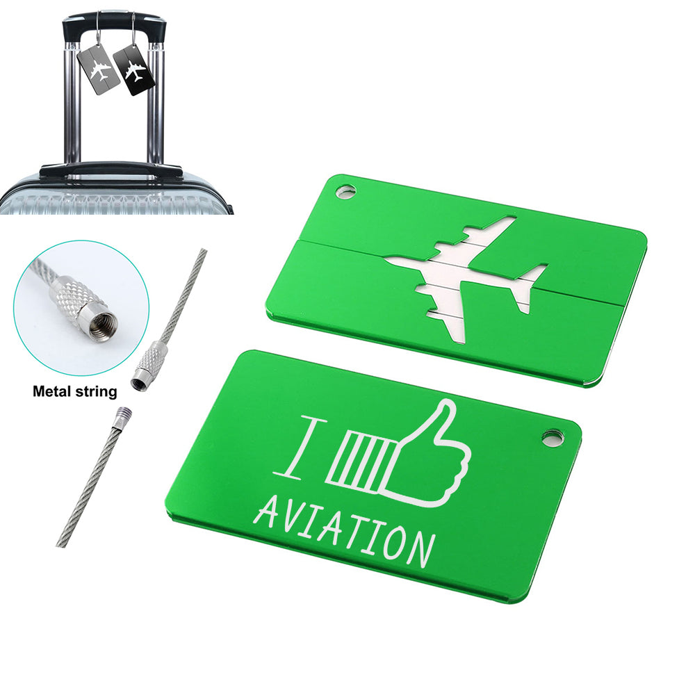 I Like Aviation Designed Aluminum Luggage Tags
