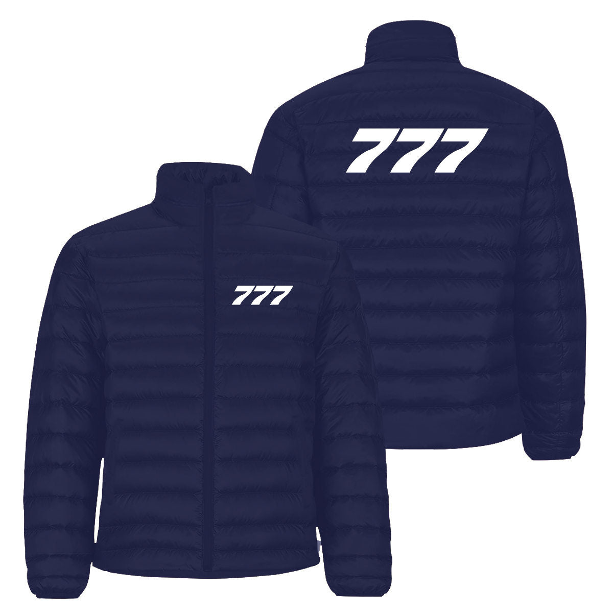 777 Flat Text Designed Padded Jackets