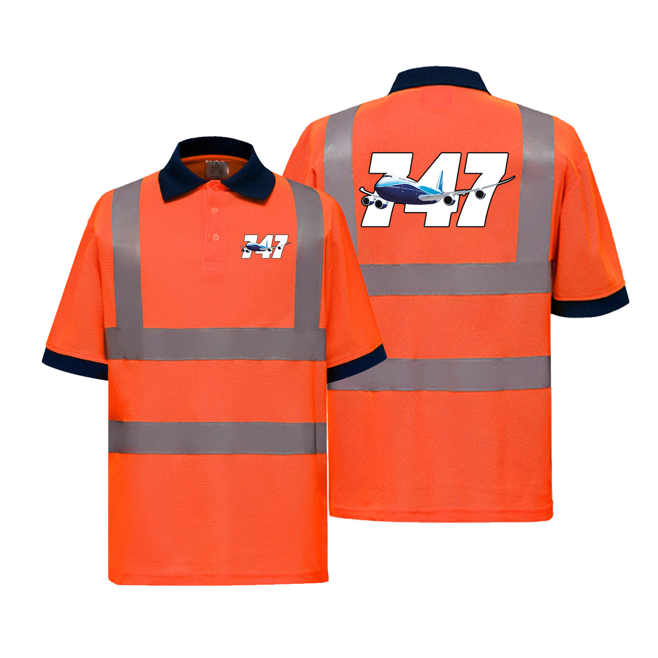 Super Boeing 747 Designed Reflective Polo T-Shirts