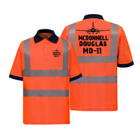 Thumbnail for McDonnell Douglas MD-11 & Plane Designed Reflective Polo T-Shirts
