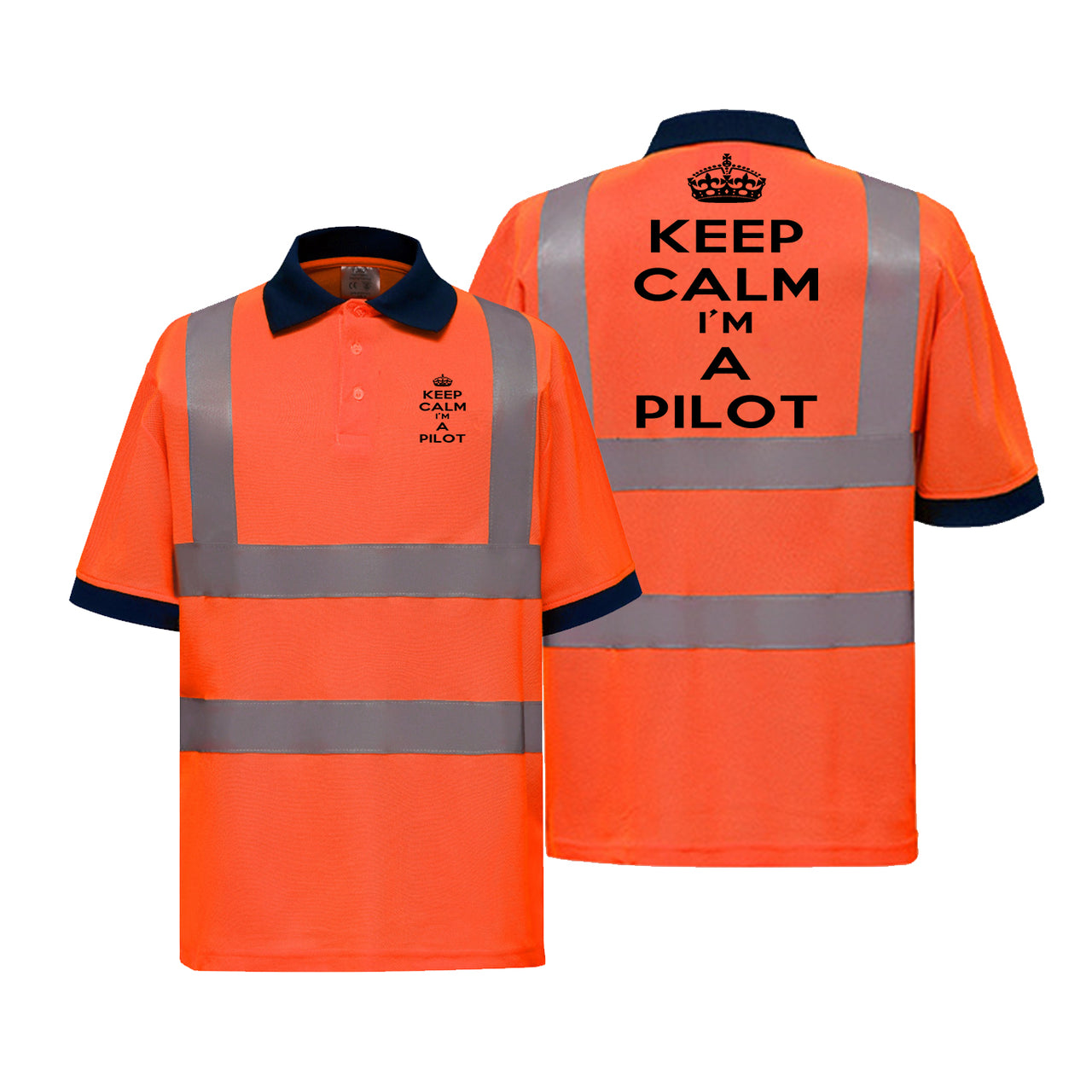 Keep Calm I'm a Pilot Designed Reflective Polo T-Shirts
