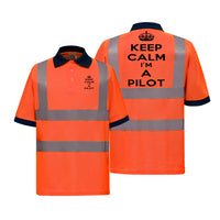 Thumbnail for Keep Calm I'm a Pilot Designed Reflective Polo T-Shirts