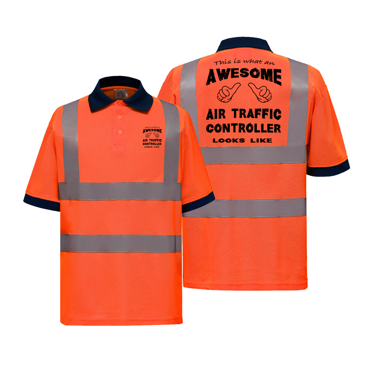 Air Traffic Controller Designed Reflective Polo T-Shirts