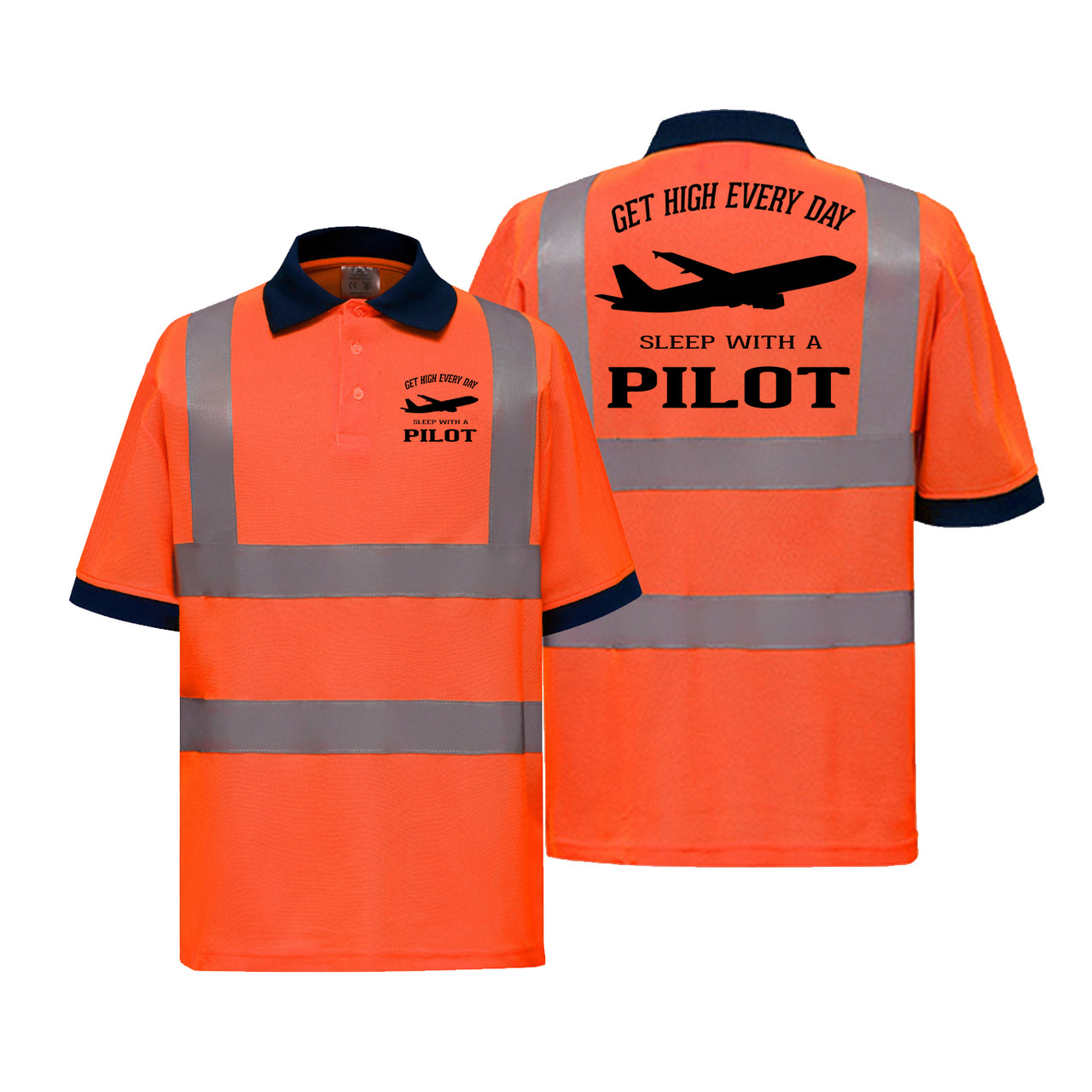 Get High Every Day Sleep With A Pilot Designed Reflective Polo T-Shirts