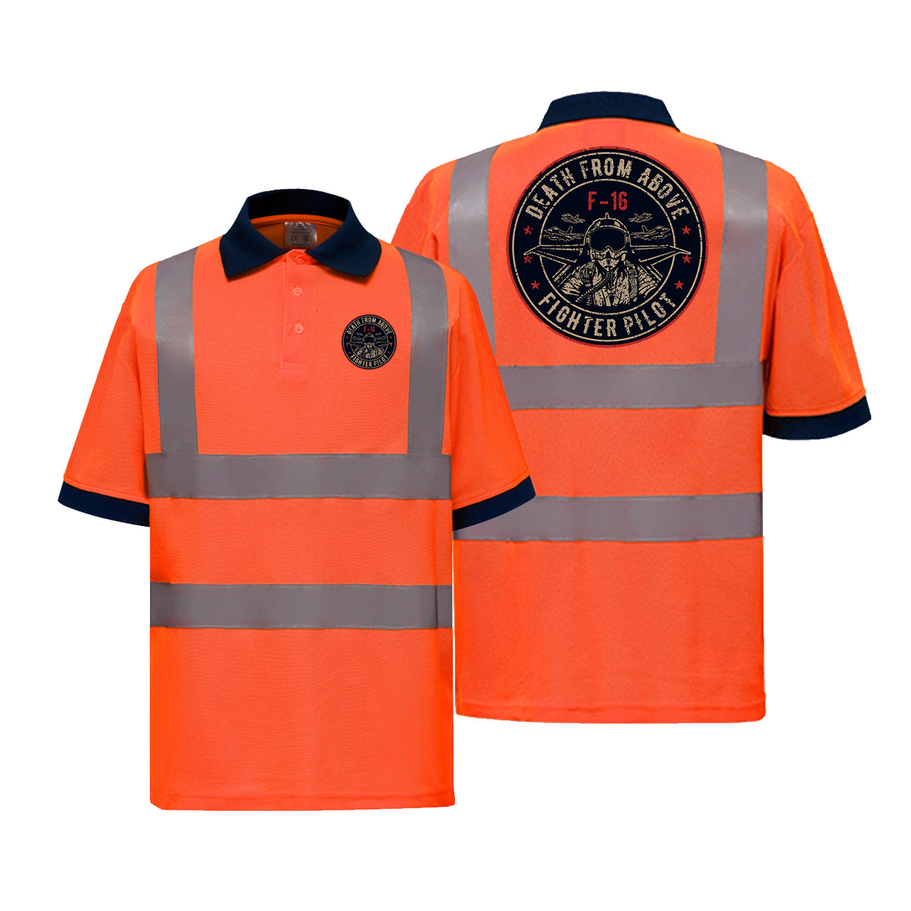 Fighter Jet 16 - Death From Above Designed Reflective Polo T-Shirts