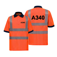 Thumbnail for A340 Flat Text Designed Reflective Polo T-Shirts