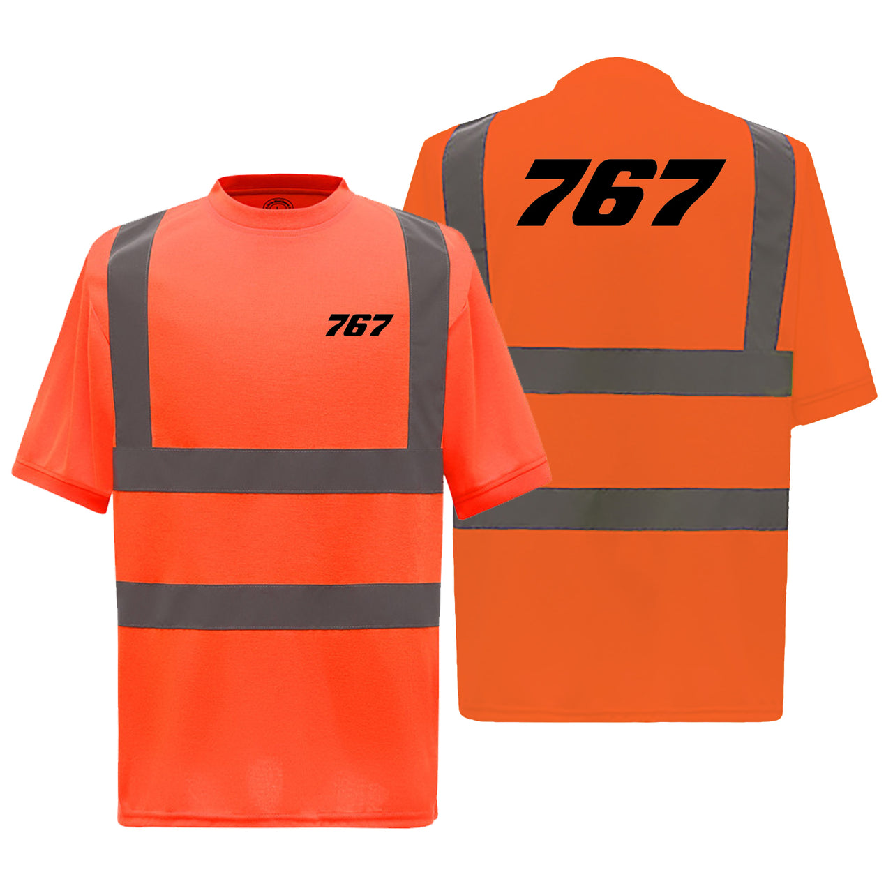 767 Flat Text Designed Reflective T-Shirts