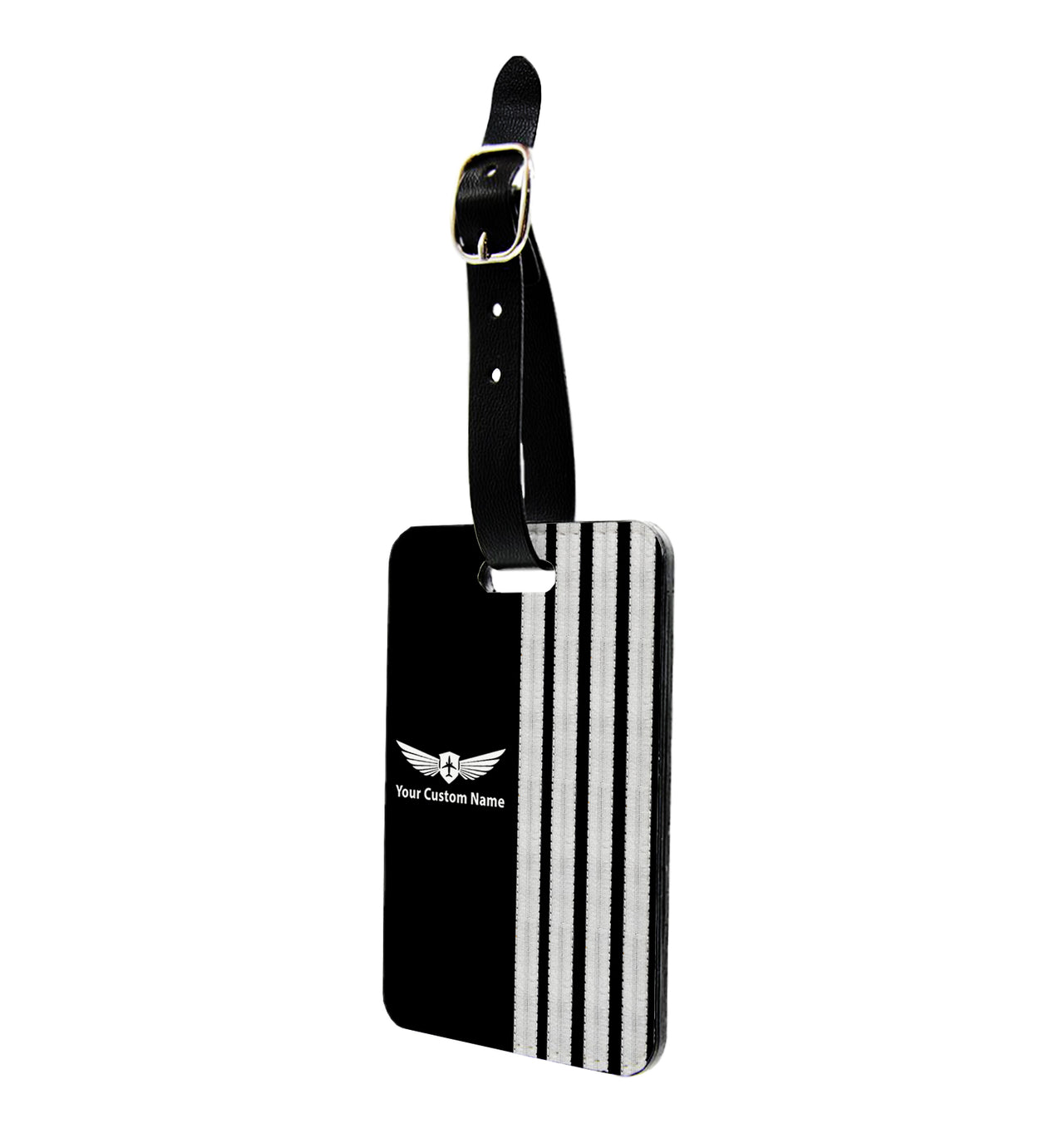 Customizable Name & Badge & Silver Special Pilot Epaulettes (4,3,2 Lines) Designed Luggage Tag