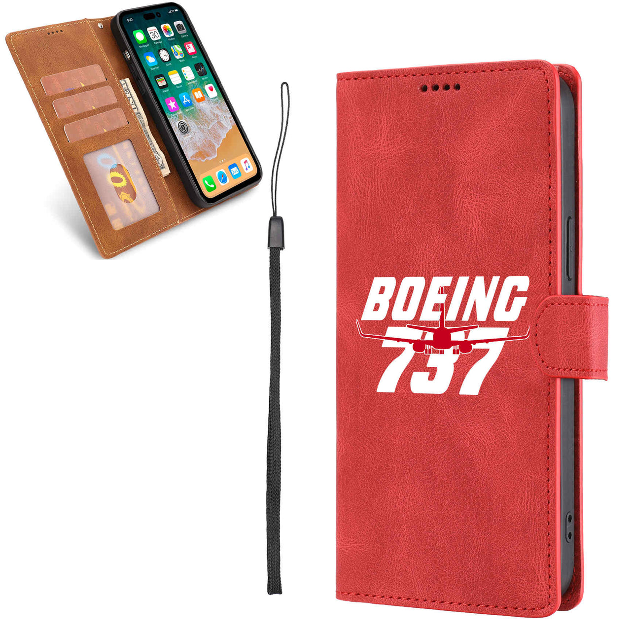 Amazing Boeing 737 Designed Leather Samsung S & Note Cases