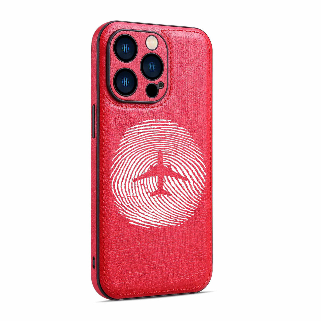 Aviation Finger Print Designed Leather iPhone Cases