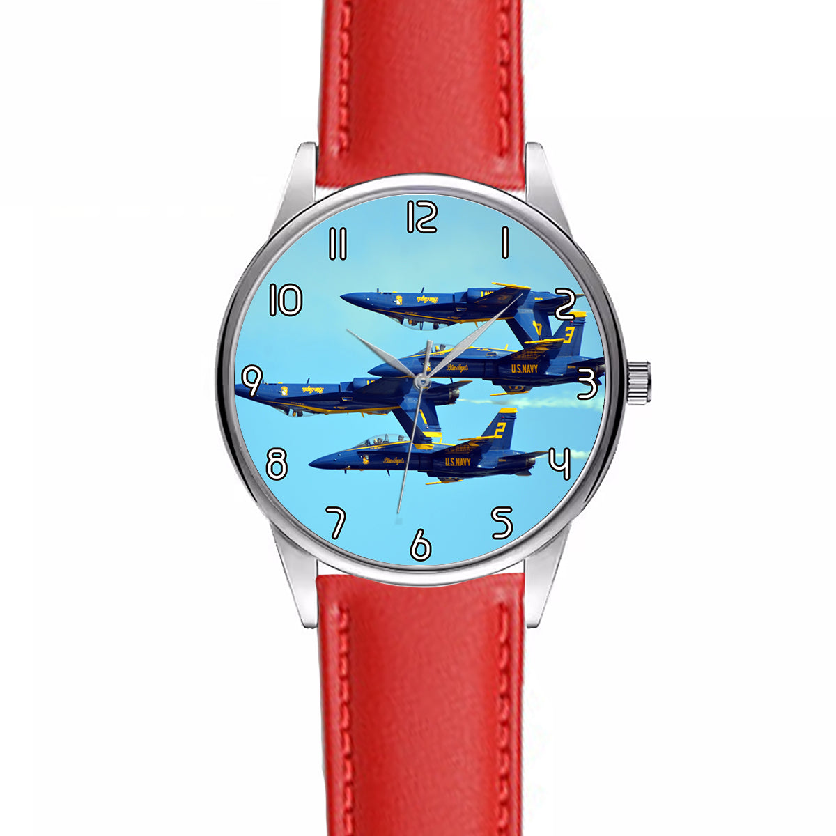 US Navy Blue Angels Designed Fashion Leather Strap Watches