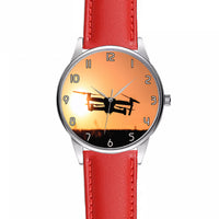 Thumbnail for Amazing Drone in Sunset Designed Fashion Leather Strap Watches