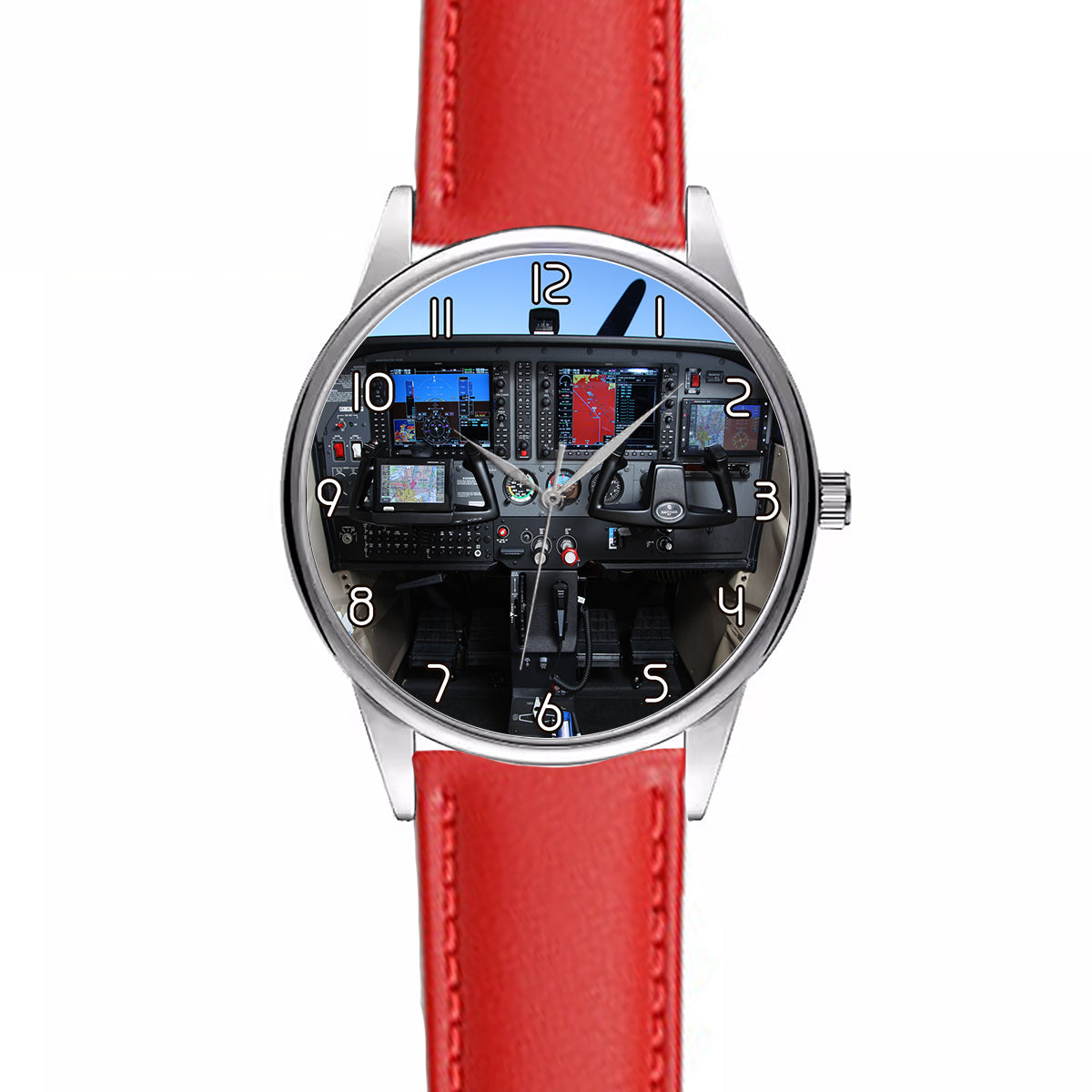 Cessna 172 Cockpit Designed Fashion Leather Strap Watches