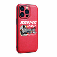 Thumbnail for Boeing 747 & PW4000-94 Engine Designed Leather iPhone Cases