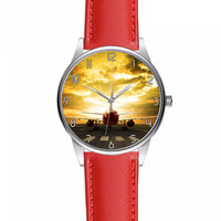 Thumbnail for Ready for Departure Passanger Jet Designed Fashion Leather Strap Watches