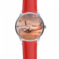 Thumbnail for American Airlines Boeing 767 Designed Fashion Leather Strap Watches