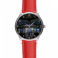 Thumbnail for Airbus A380 Cockpit Designed Fashion Leather Strap Watches