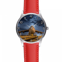 Thumbnail for Amazing Military Aircraft at Night Designed Fashion Leather Strap Watches
