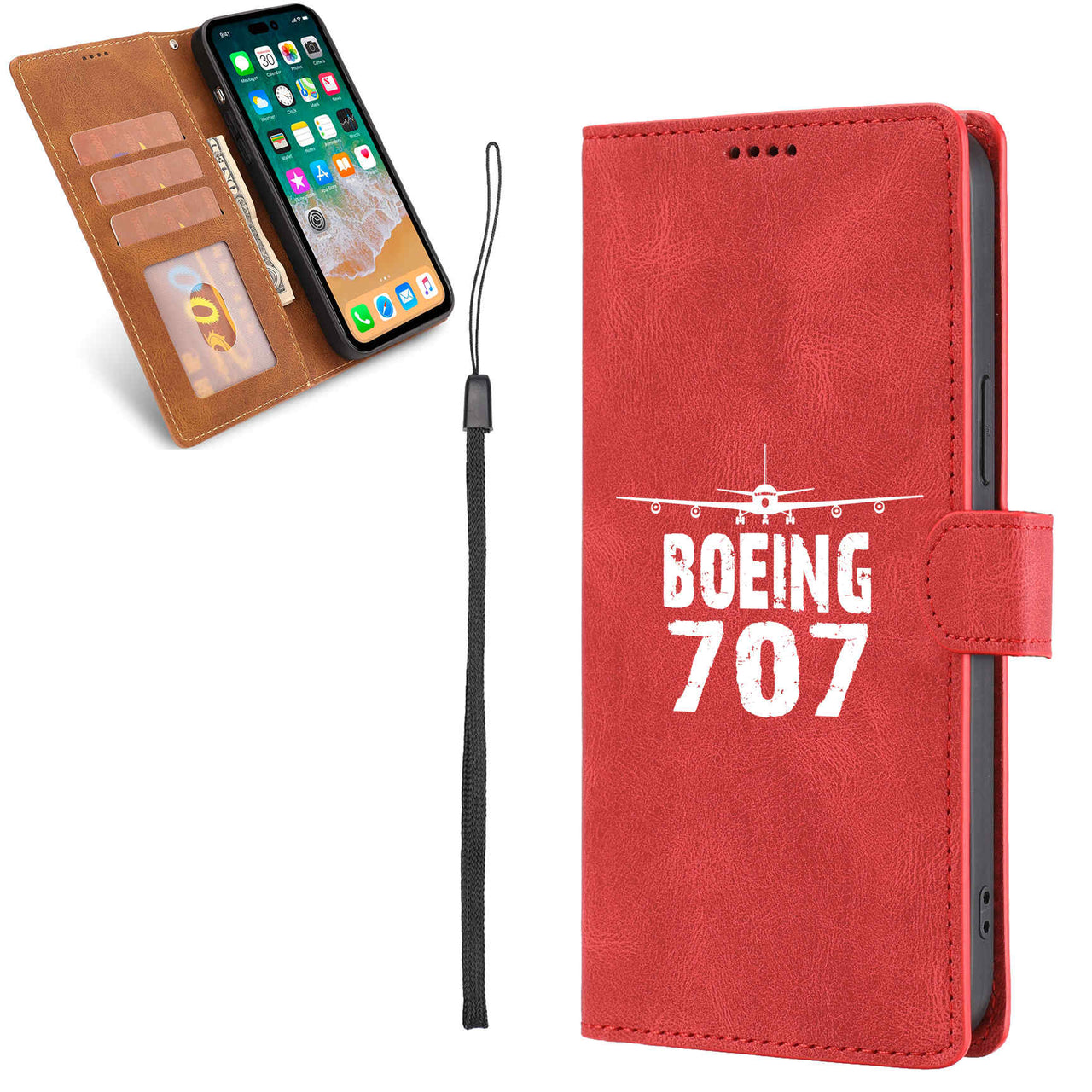 Boeing 707 & Plane Designed Leather Samsung S & Note Cases