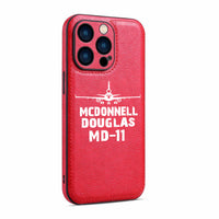 Thumbnail for McDonnell Douglas MD-11 & Plane Designed Leather iPhone Cases