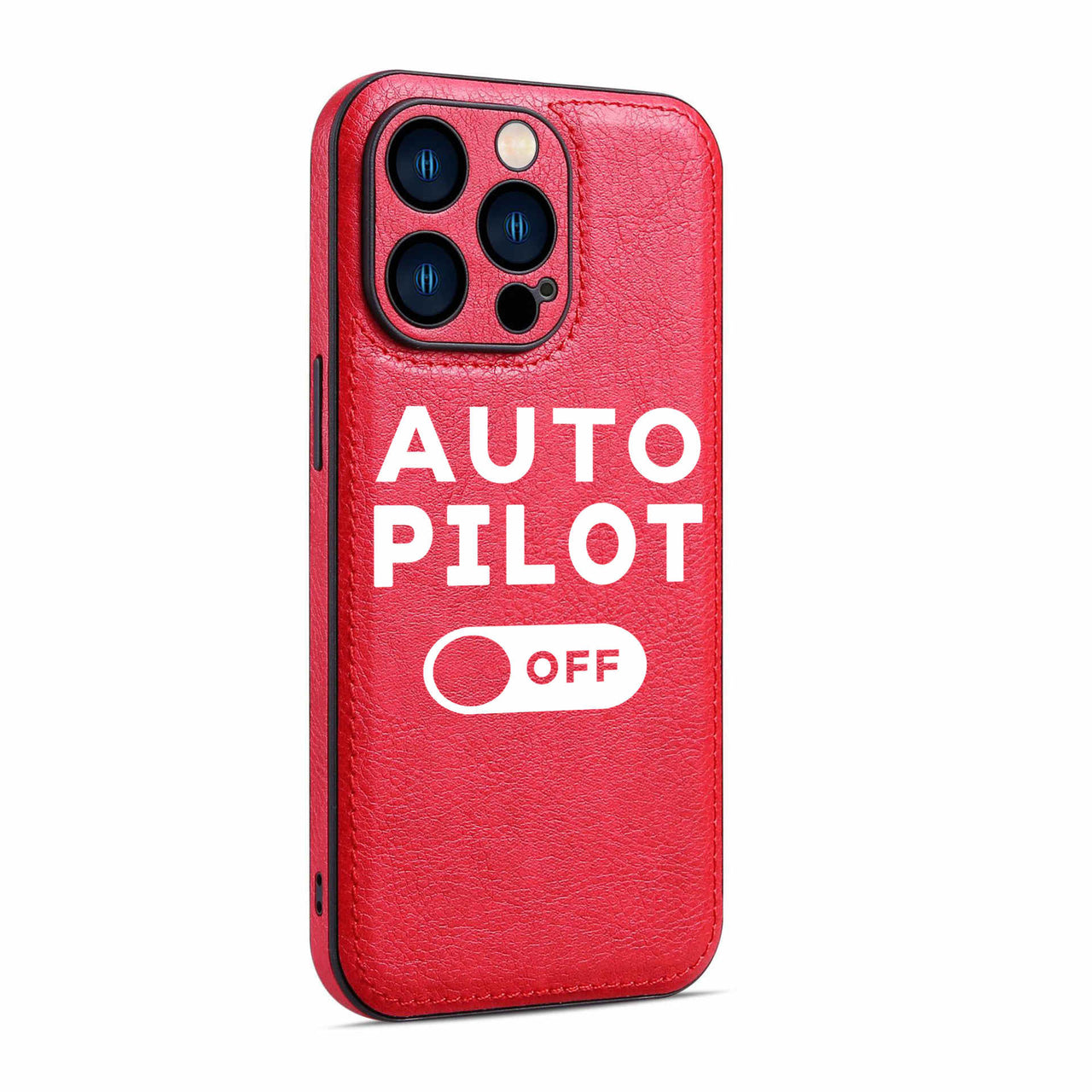 Auto Pilot Off Designed Leather iPhone Cases