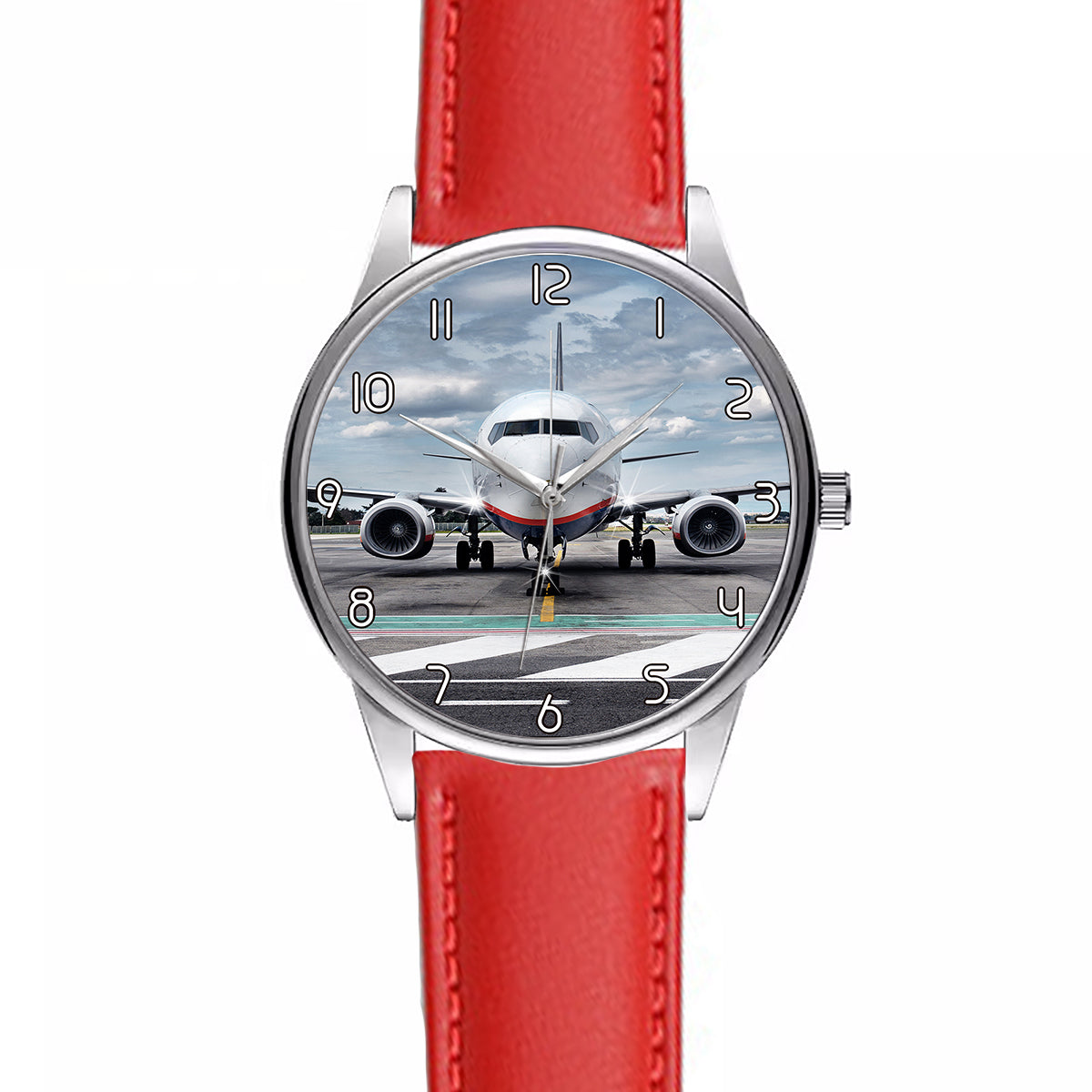 Amazing Clouds and Boeing 737 NG Designed Fashion Leather Strap Watches