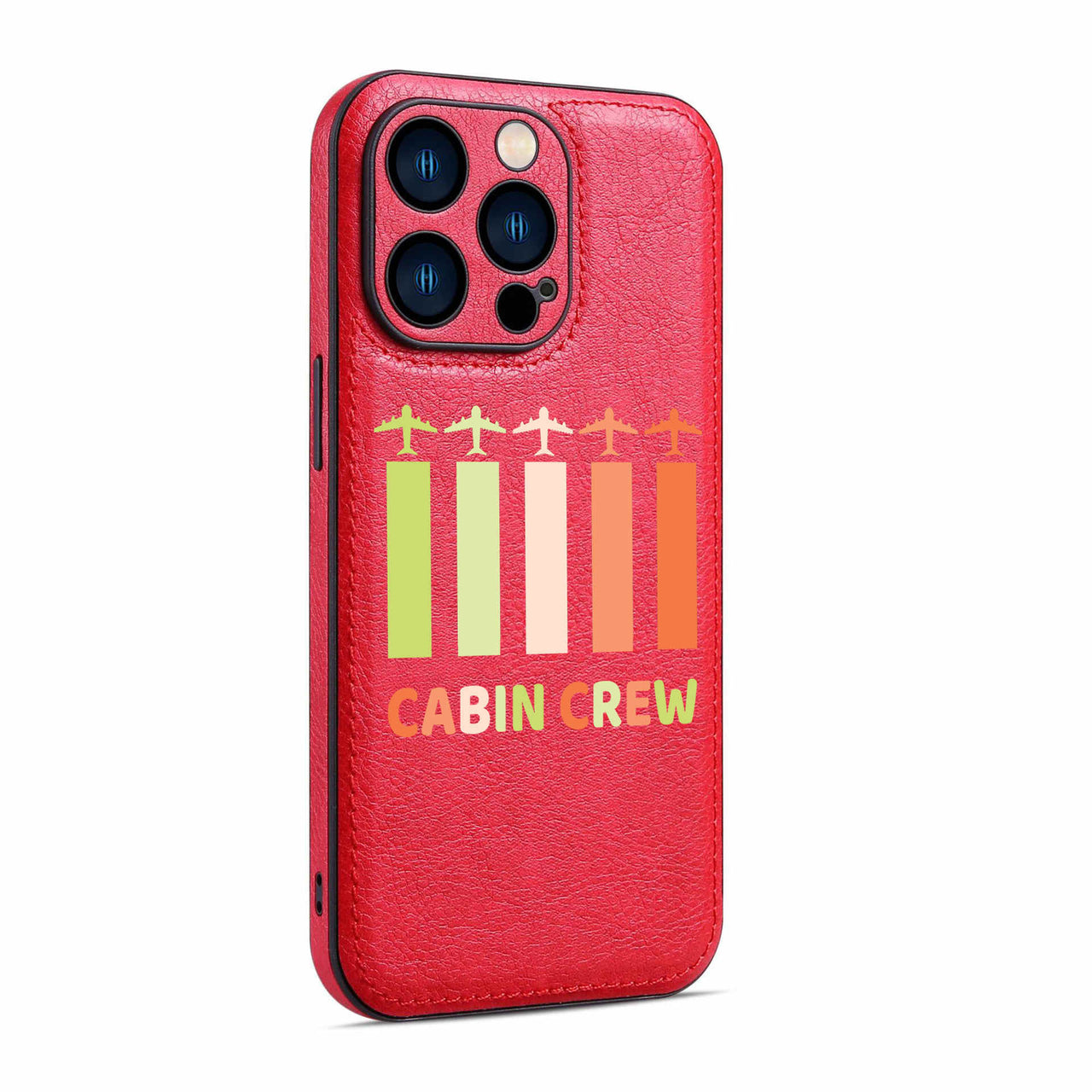Colourful Cabin Crew Designed Leather iPhone Cases