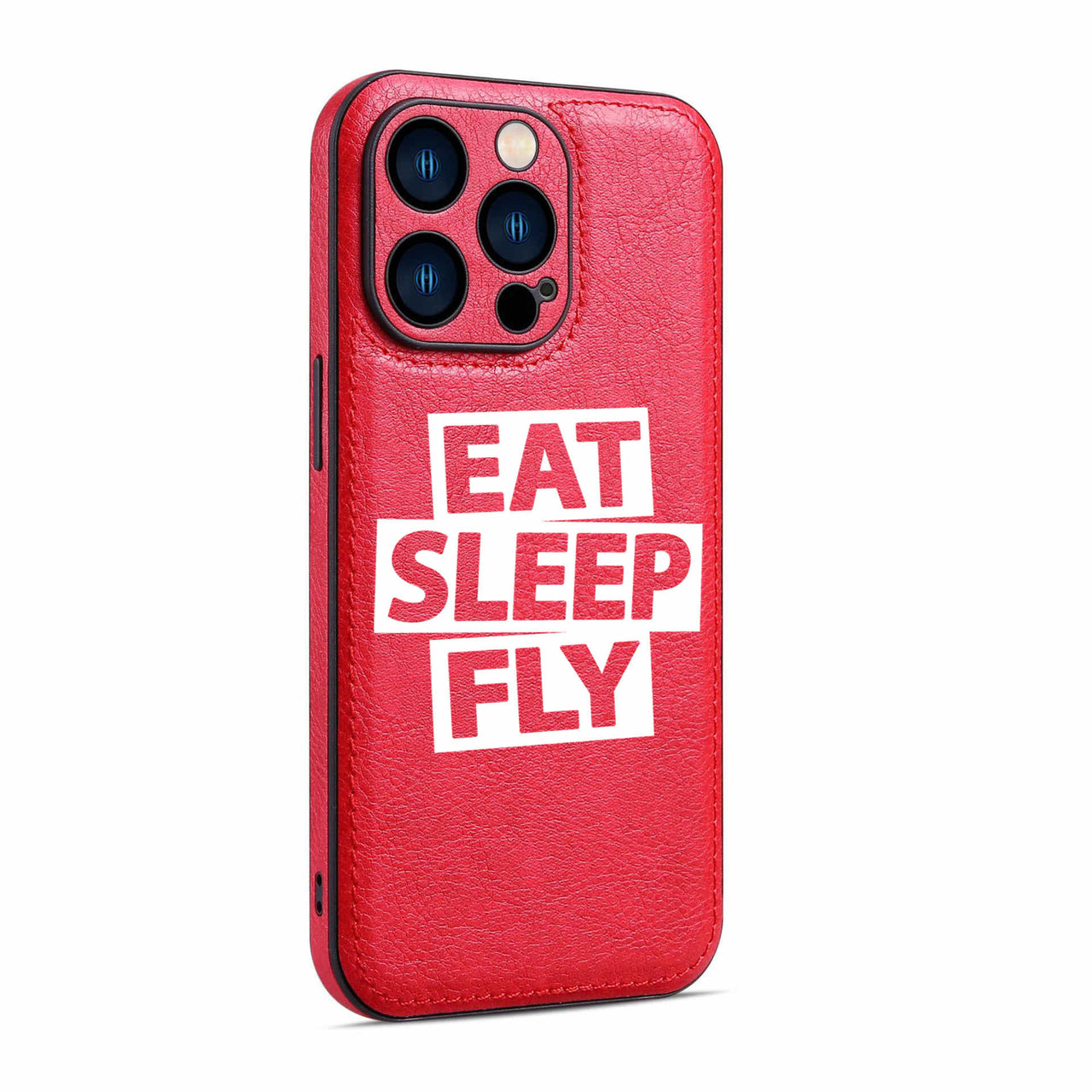 Eat Sleep Fly Designed Leather iPhone Cases