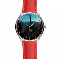 Thumbnail for Beautiful Scenary Through Helicopter Cockpit Designed Fashion Leather Strap Watches