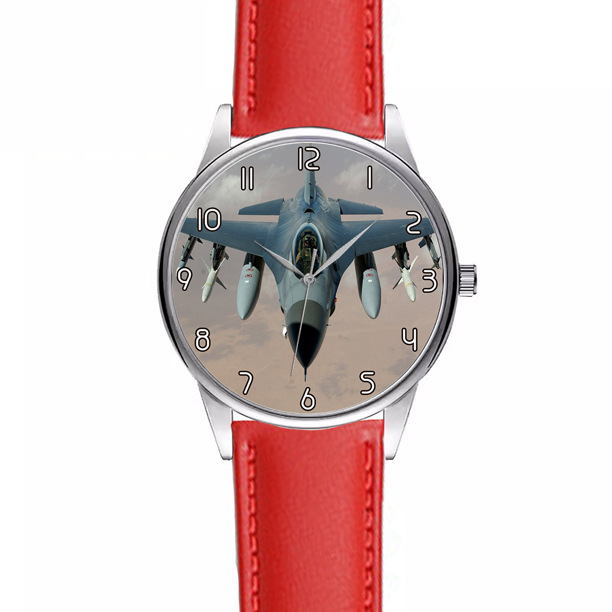 Cruising Fighter Jet 16 Designed Fashion Leather Strap Watches