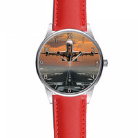 Thumbnail for Aircraft Departing from RW30 Designed Fashion Leather Strap Watches