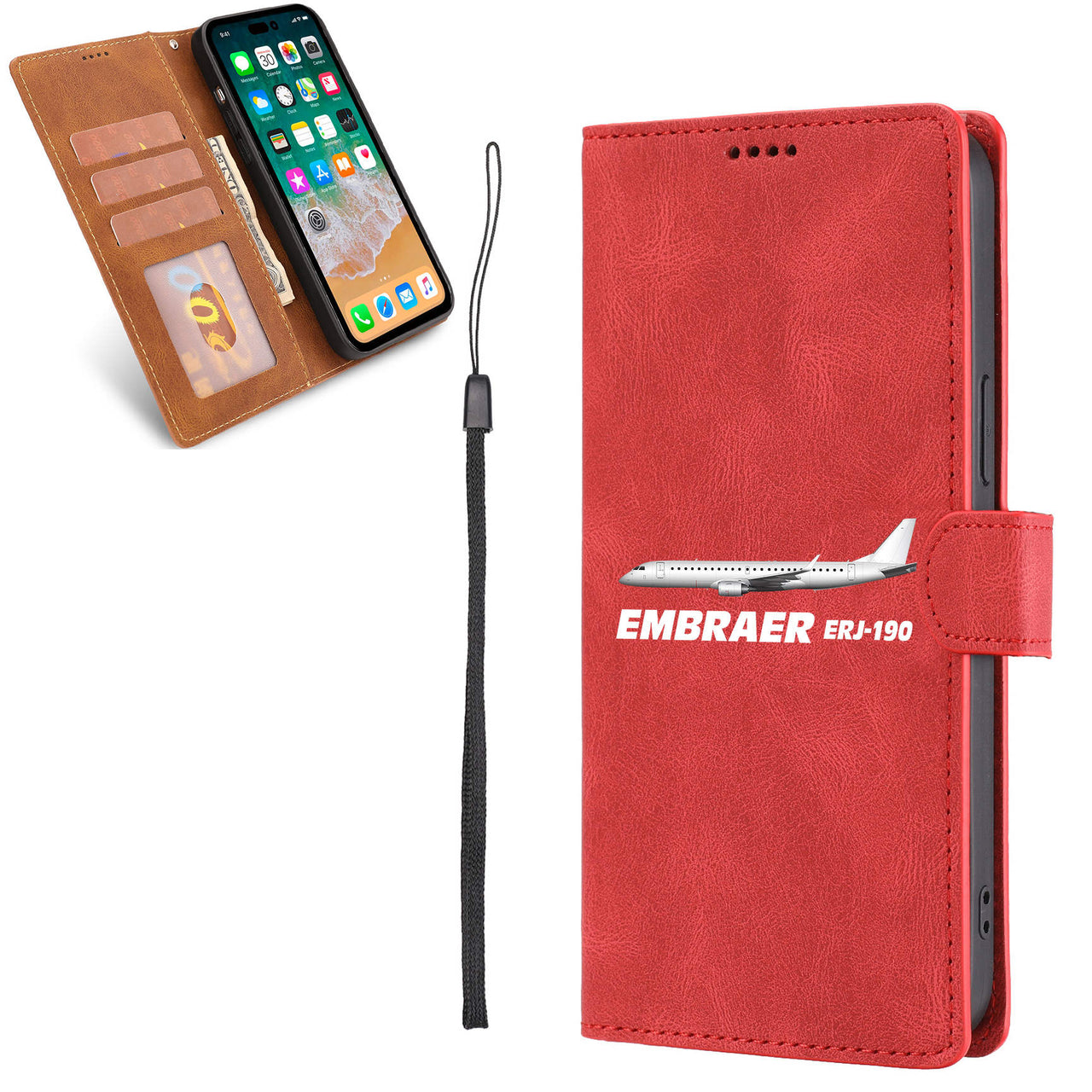 The Embraer ERJ-190 Designed Leather iPhone Cases