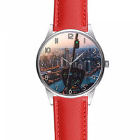 Thumbnail for Amazing City View from Helicopter Cockpit Designed Fashion Leather Strap Watches