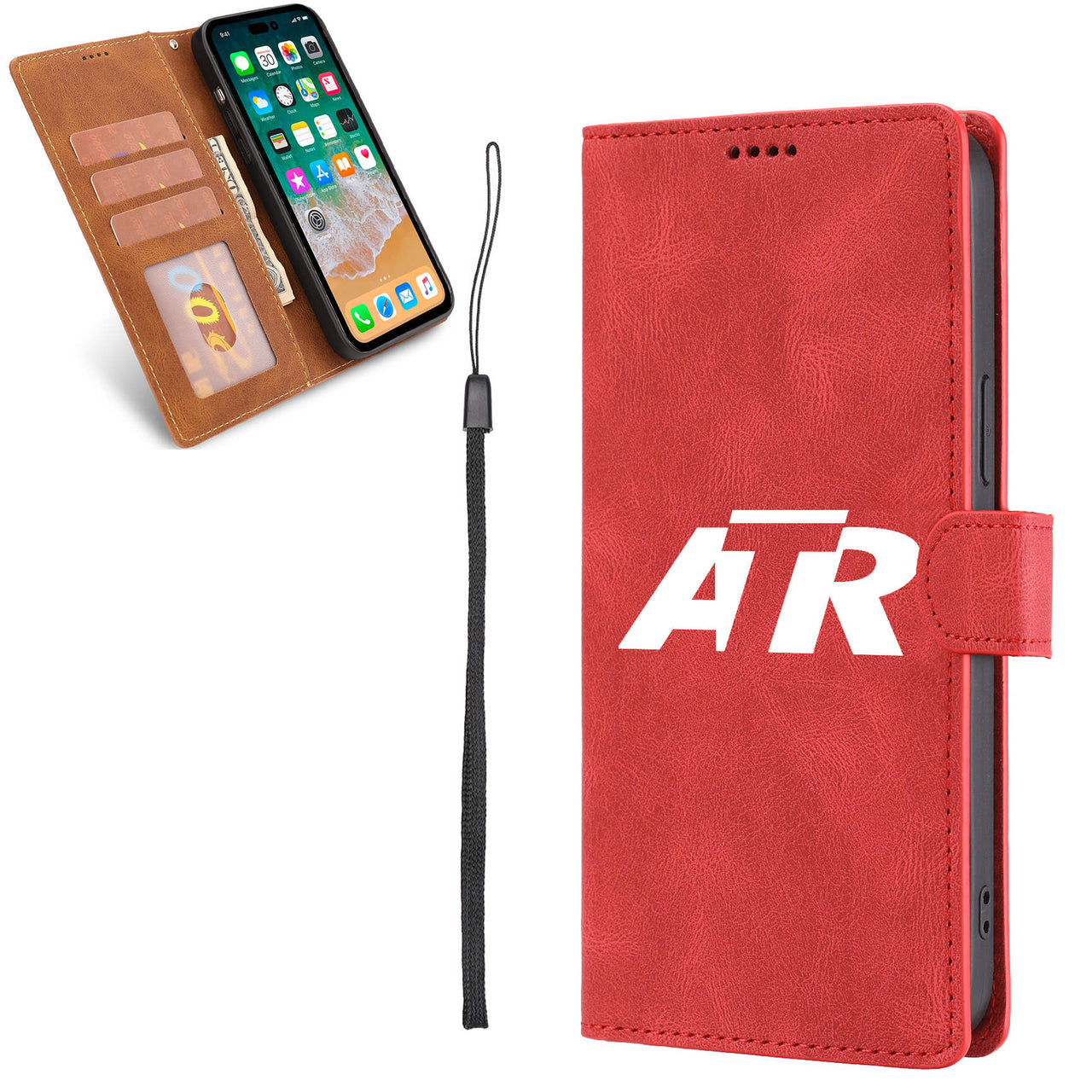 ATR & Text Designed Leather iPhone Cases