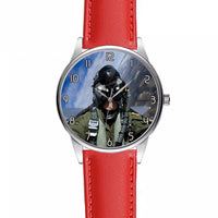 Thumbnail for Amazing Military Pilot Selfie Designed Fashion Leather Strap Watches