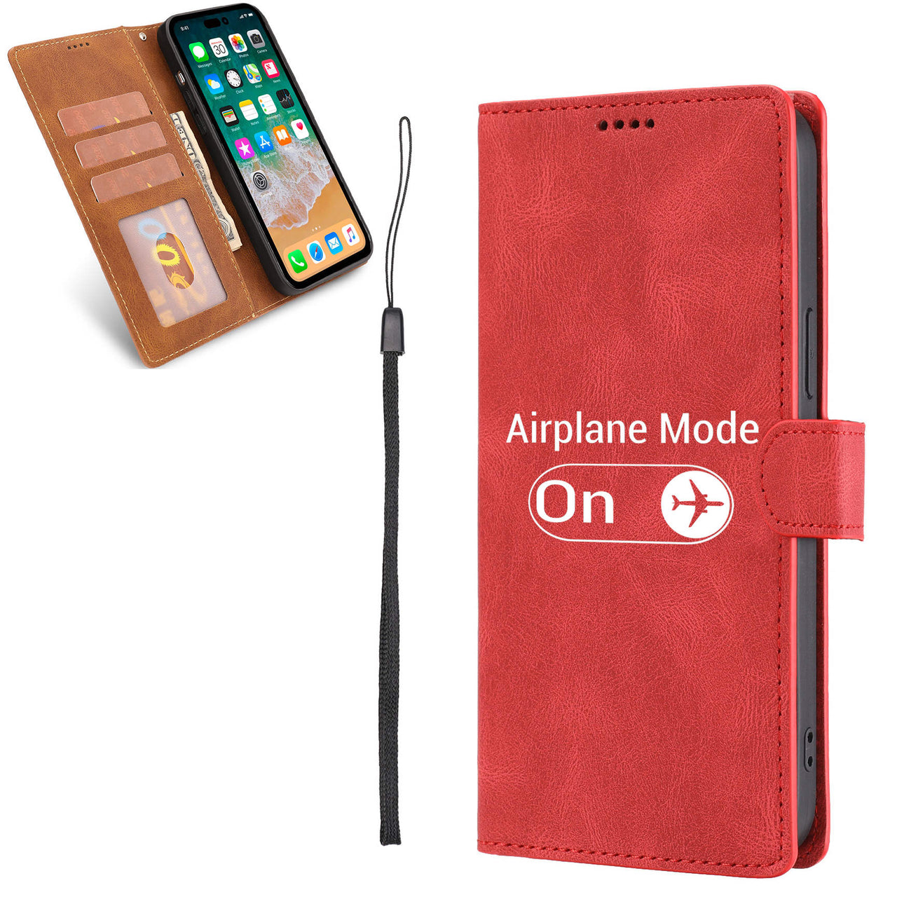 Airplane Mode On Designed Leather iPhone Cases