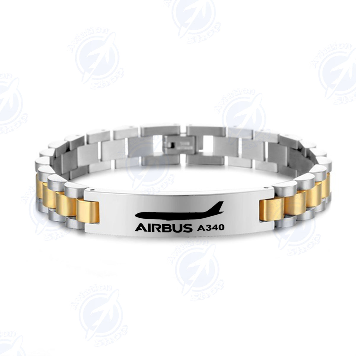 The Airbus A340 Designed Stainless Steel Chain Bracelets