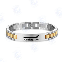 Thumbnail for The Airbus A340 Designed Stainless Steel Chain Bracelets