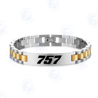 Thumbnail for 757 Flat Text Designed Stainless Steel Chain Bracelets