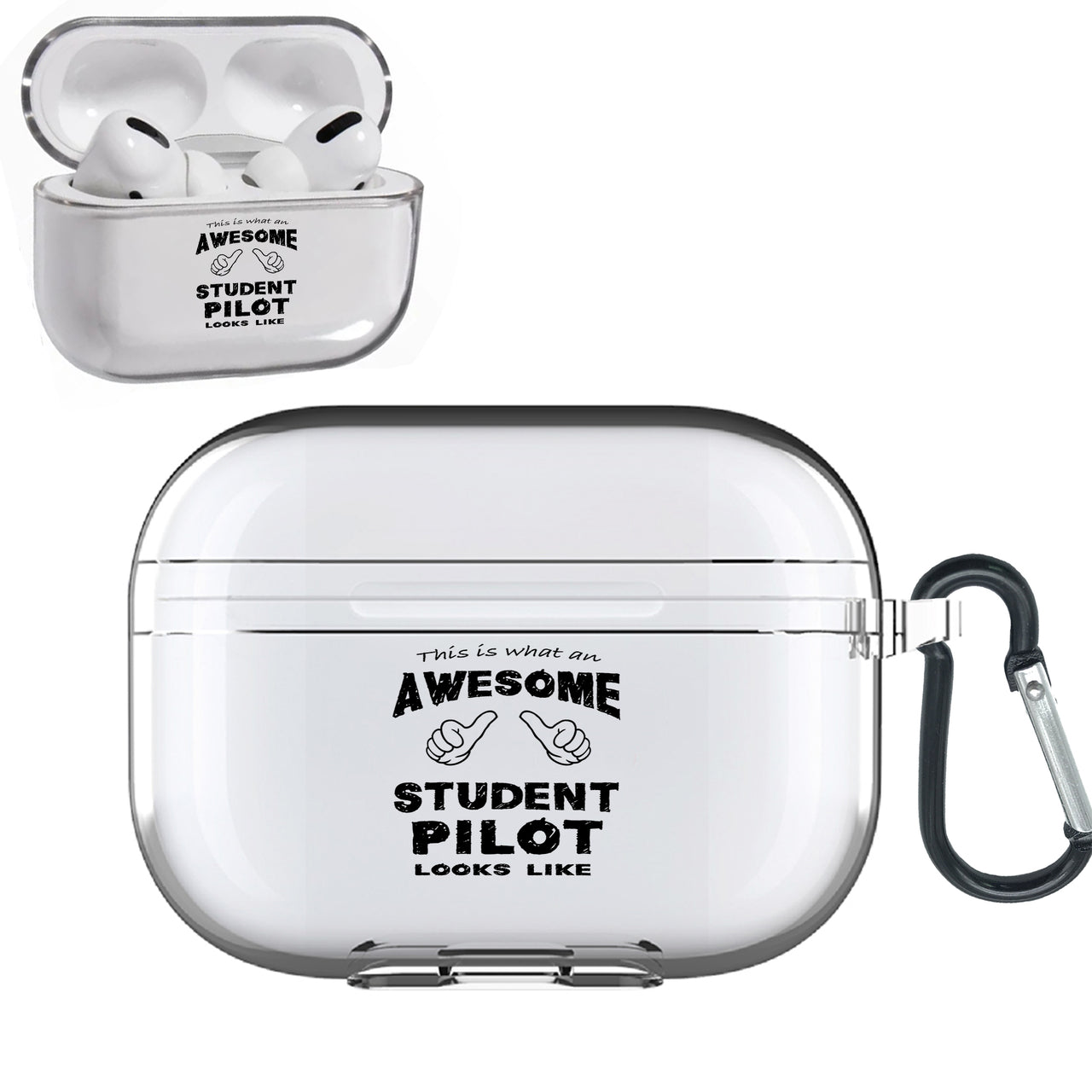 Student Pilot Designed Transparent Earphone AirPods "Pro" Cases