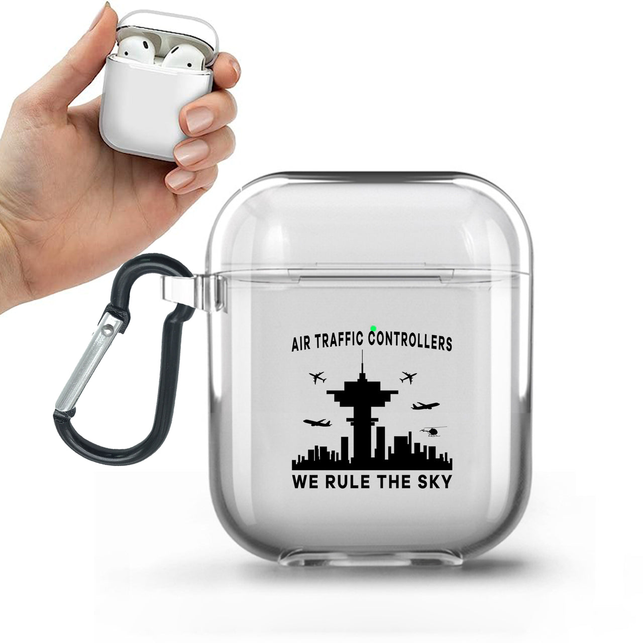 Air Traffic Controllers - We Rule The Sky Designed Transparent Earphone AirPods Cases