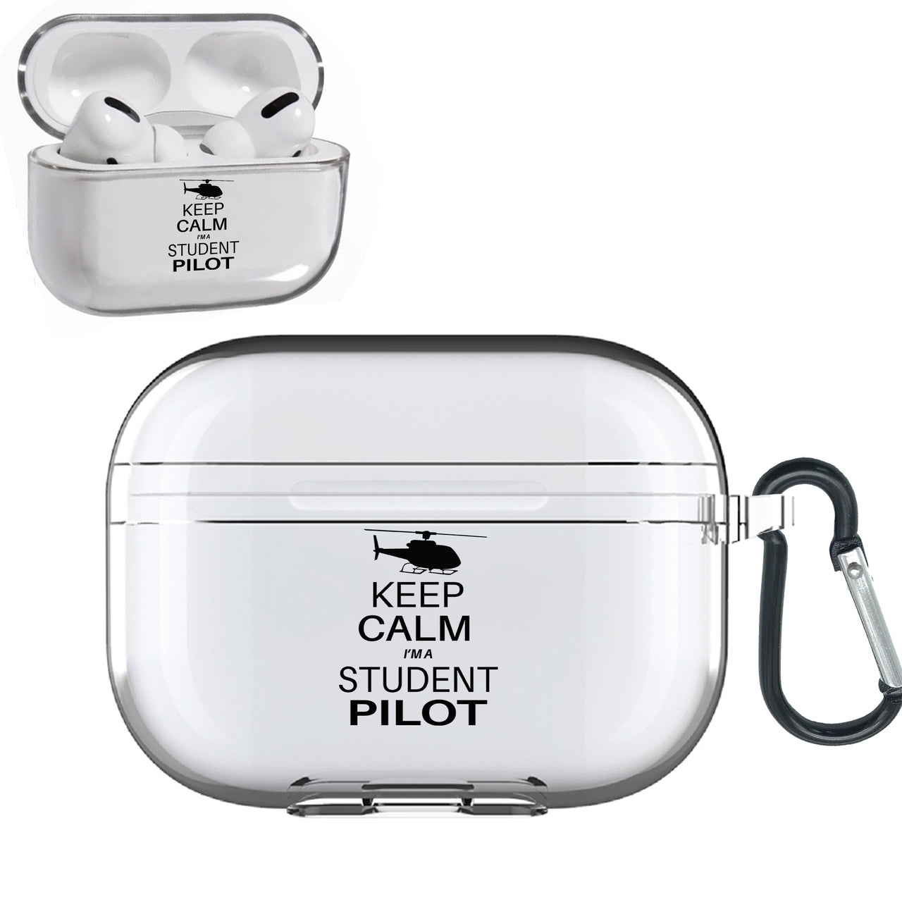 Student Pilot (Helicopter) Designed Transparent Earphone AirPods "Pro" Cases