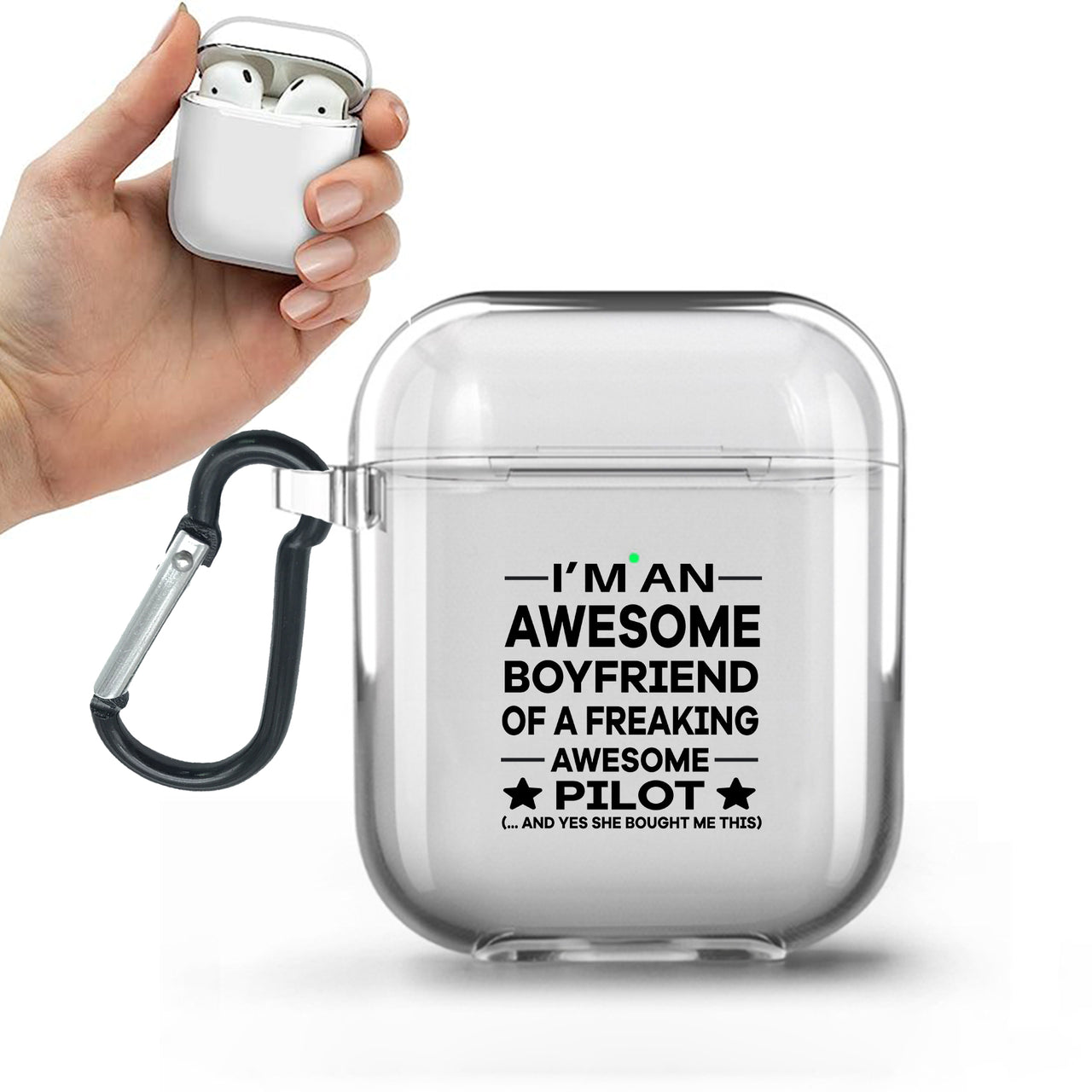 I am an Awesome Boyfriend Designed Transparent Earphone AirPods Cases